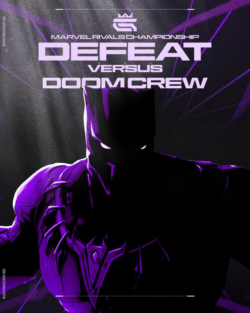 Tough one, but we move on.

Defeat vs <a href="/doomcrewgg/">DOOM CREW</a> ,
but the grind doesn’t stop.
We learn. We adapt. We come back stronger. 
See you tomorrow!

#MarvelRivals | #MRC | #SentenceServed
