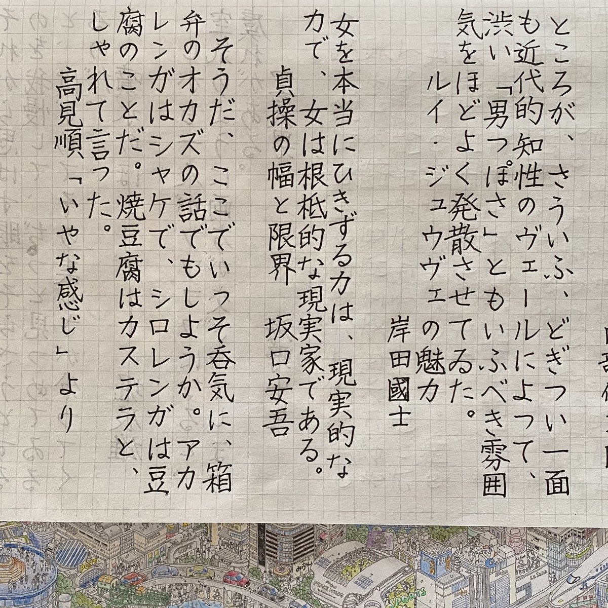 poppo8989's tweet photo. お題をありがとうございます
『ルイ・ジュウヴェの魅力』岸田國士
#朝活書写 No.2284
#朝活書写_2284 2026.01.11
『貞操の幅と限界』坂口安吾
#朝活書写 No.2283
#朝活書写_2283 2026.01.10
#書写食堂 第640回
高見順「いやな感じ」より
平穏な一日でありますように
#ic4design https://t.co/EXnmRjRuYw
