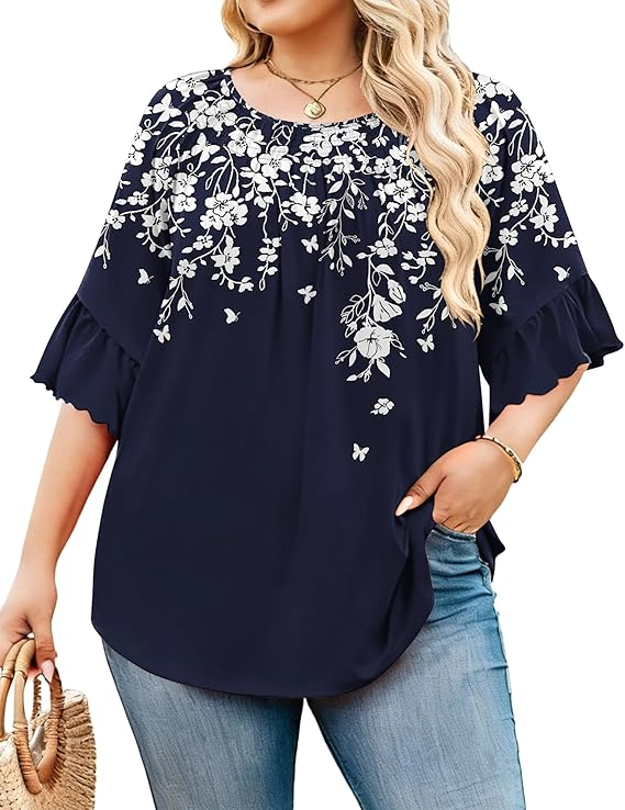 #AD Under 9 on these plus size 3/4 sleeve top. Use code KNTGWH3F. amzn.to/4pEj8m1
 As part of the Amazon Influencer program, I earn if sales qualify

Ends 01/16.
#CynsSuperSavings #AmazonFashion #WomensTops