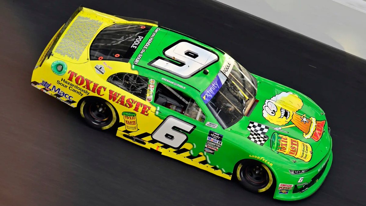 NascarPaint's tweet image. Brennan Poole - Toxic Waste Sour Candy (Chevrolet)

2023 Pennzoil 150 at The Brickyard (Indianapolis Motor Speedway Grand Prix Circuit) #NASCAR