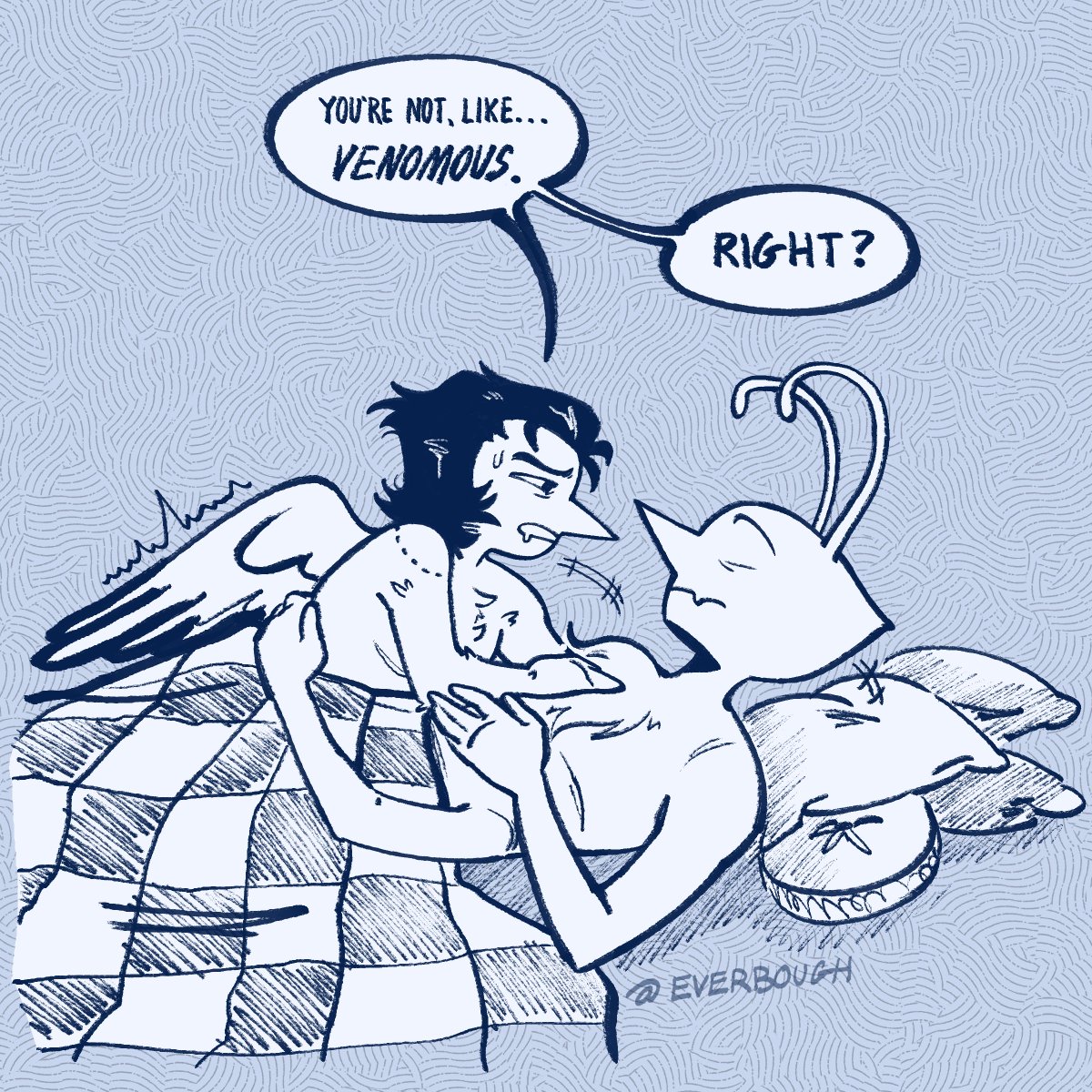 ever_afterdark's tweet image. Creeping out of the woods to post my slop. My bug Tenna is a venomous ant, and the way he found out was...eventful.

[#Deltaruined]