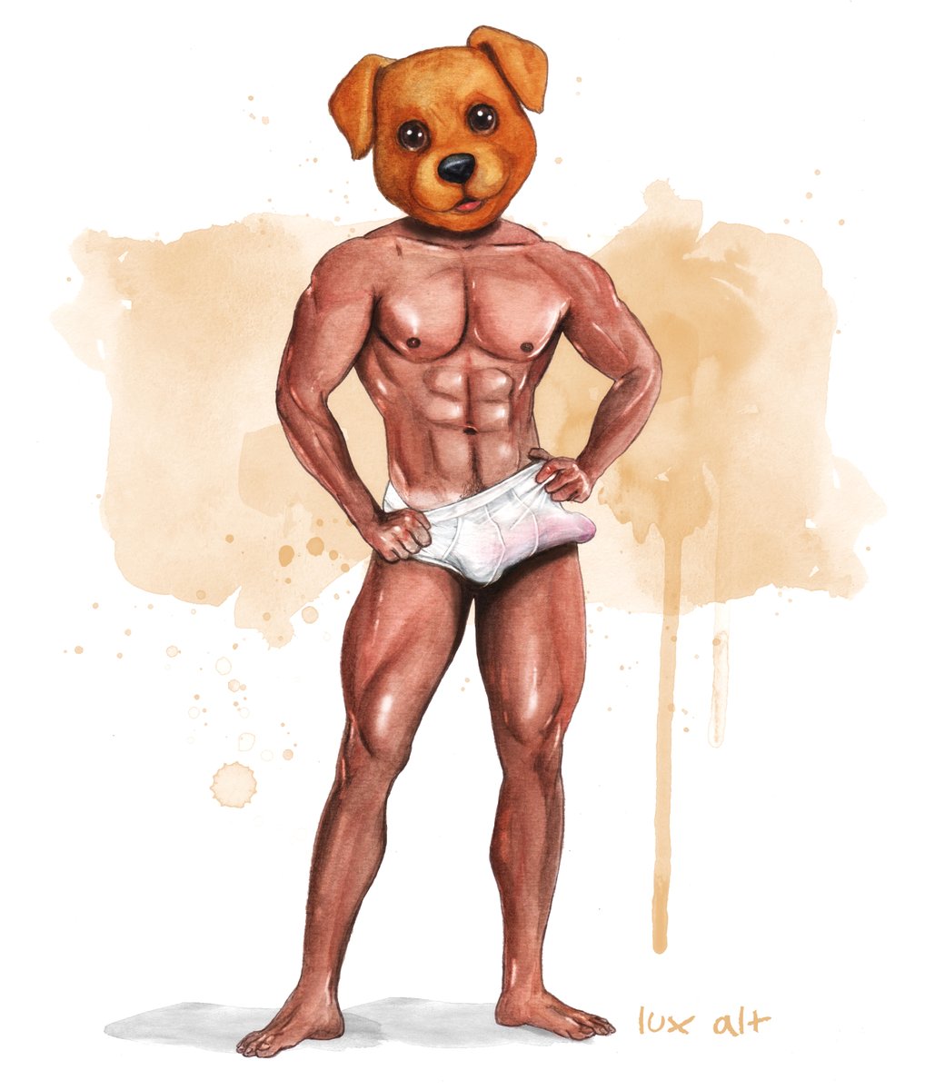 LuxAlt's tweet photo. 🐶 Aquarela sobre papel. Caramelo representando na moral para o Pelúcia Boys.
A máscara ficou um pouco estranho... Parece a cabeça de um osso... Mas, ficou divertida. 😅
#luxalt https://t.co/uirw47FxvT