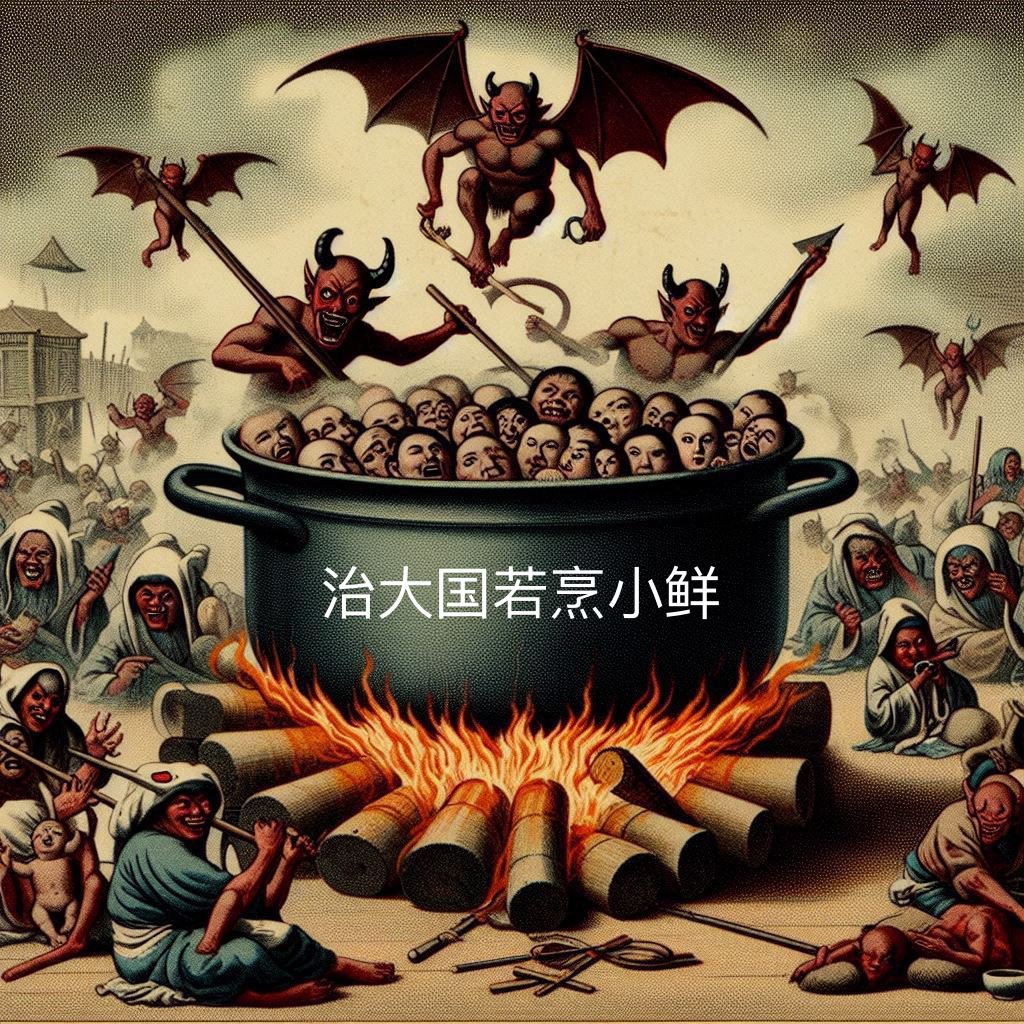李耳这个畜牲写书有大量防自学设计，所以解释五花八门，傻逼洗白的也巨多，但是通过黄老道家正统门徒譬如文子和韩非就知道，治大国若烹小鲜，讲的就是鱼要两面煎才能熟，主打一个翻烧饼式的鱼肉百姓