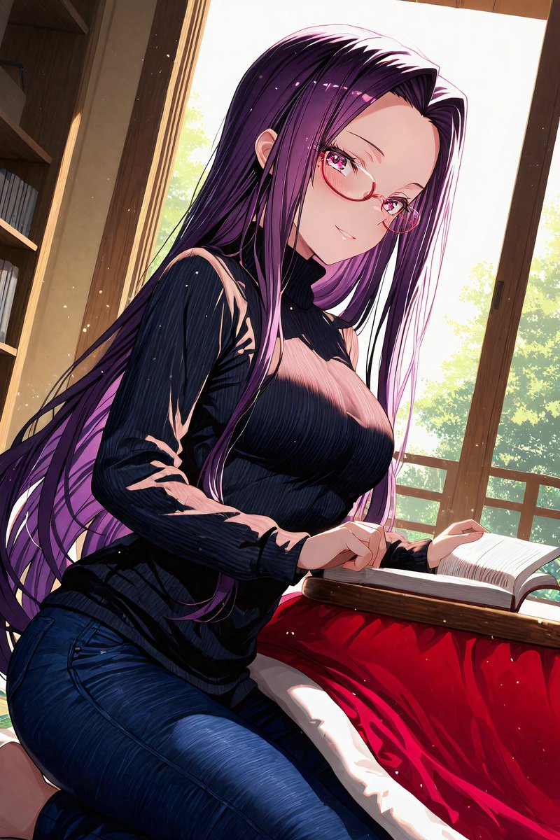 zekyure's tweet image. These days I just want to stay in, get comfortable, and lose myself in a good story 📖✨

#メドゥーサ / #Medusa / #Rider
#FateStayNight / #Fate
#AIイラスト #AIart #AIillustration