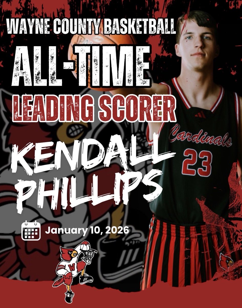WCCardsHoops's tweet image. Congratulations to Kendall Phillips on becoming the ALL-TIME Leading Scorer in Wayne County school history! 👏🔥

With this milestone, Kendall surpasses Gavin Dunagan’s incredible 2,818 career points, cementing his place at the top of the record books.

Well deserved!