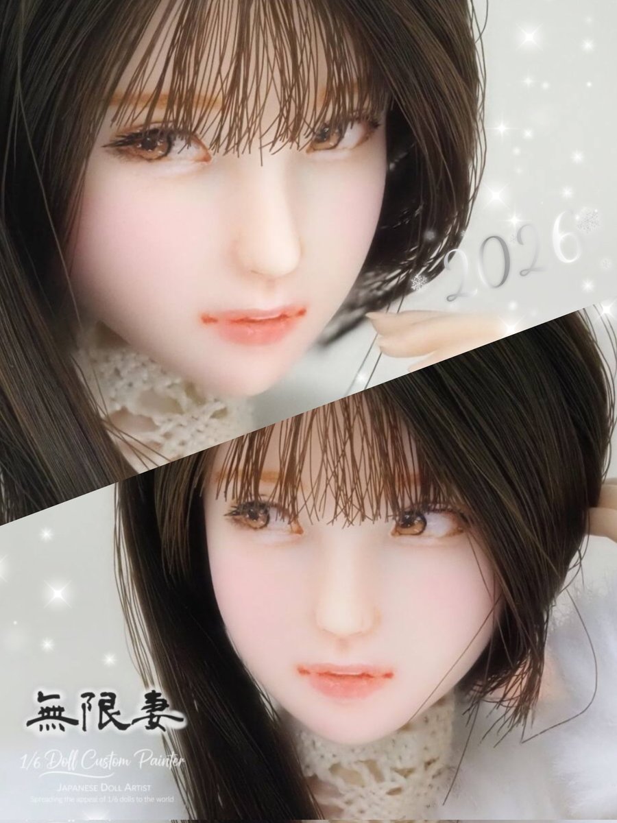 製作した1/6手乗りドールヘッドです🍀 本日まで出品しています