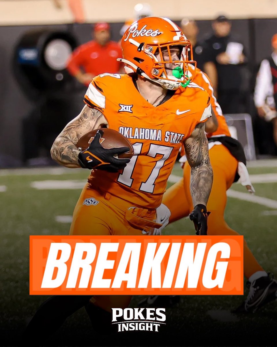 PokesInsight's tweet image. PORTAL NEWS: Former Oklahoma State WR Gavin Freeman has committed to Tennessee, first reported by @PeteNakos. 

Freeman had 481 yards receiving and 4 TDs in 2025. Will look to have an impact under Josh Heupel in Knoxville.