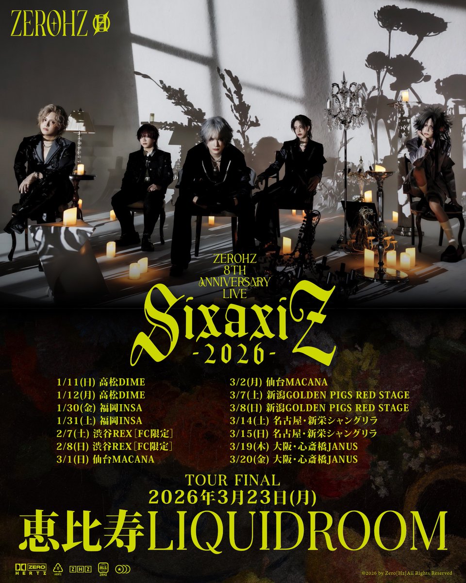 本日の公演】 1月11日(日) ZEROHZ 8TH ANNIVERSARY LIVE SIXAXIZ-2026
