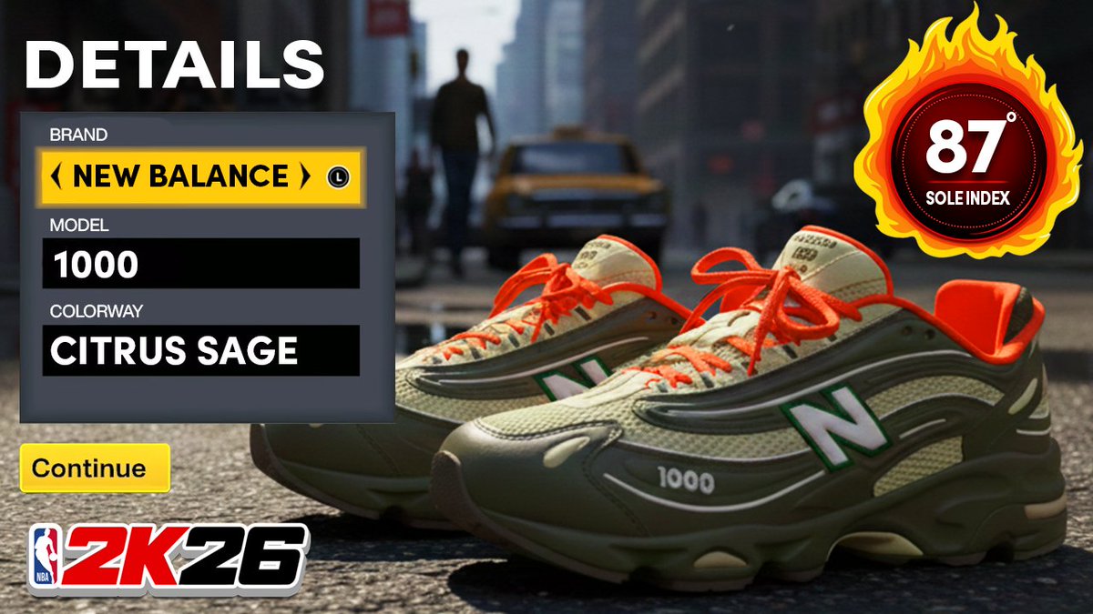 🧪 New Shoe Drop 🧪

New Balance 1000 Citrus Sage

youtu.be/mkbzX8FE3_o

#thesolelab #solenation #nba2k26 #nba2k #newbalance #newbalance1000