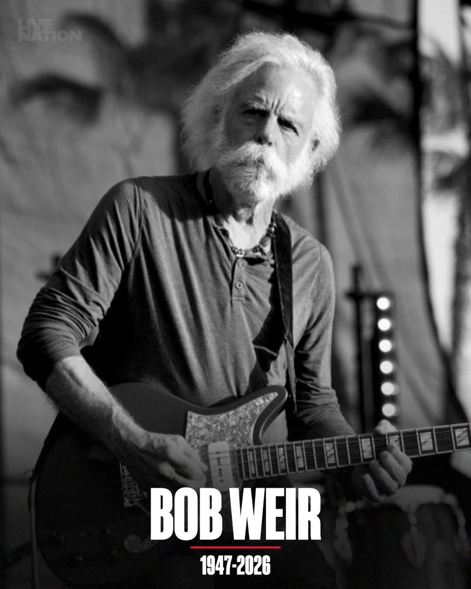Today we honor Bob Weir, guitarist, storyteller and founding member of the Grateful Dead, and one of live music’s great innovators. His improvisation made every show a one-of-a-kind experience that was both immersive and community driven. RIP 🤍