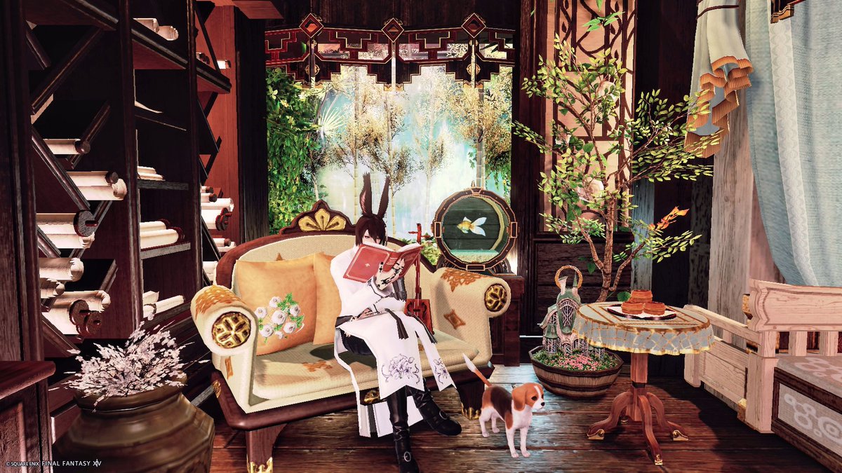 個室に中華風のお部屋作った🪷
#FF14ハウジング