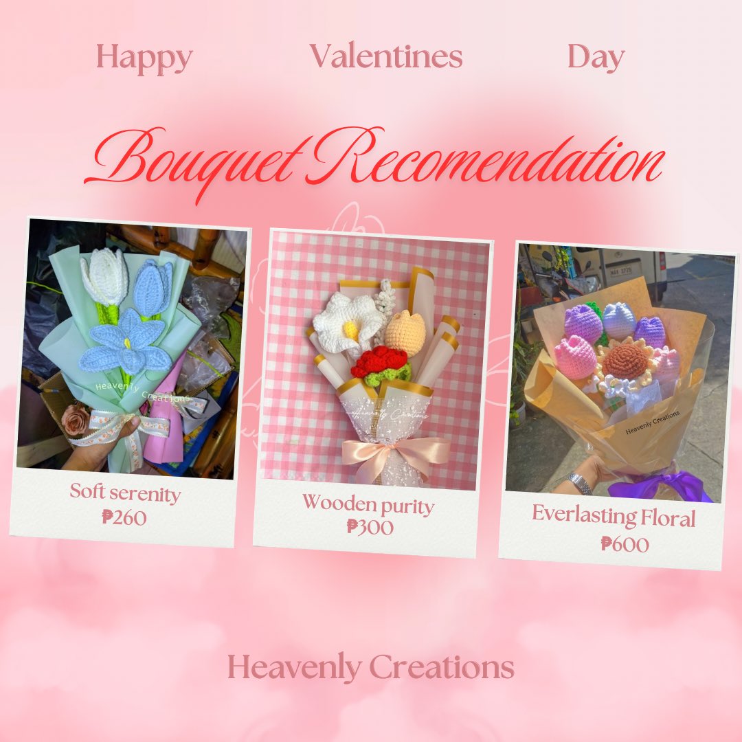 HeavenlyCreats's tweet photo. Valentine’s Day ! 🥰💗

𝗺𝗼𝗻𝘁𝗵 𝗼𝗳 𝗹𝗼𝘃𝗲 is coming!🌷 and we’re now open for slot reservations😉

⋆𐙚 100% handmade
⋆𐙚 ̊ made to order 
⋆𐙚 ̊ Can ship nationwide 

🎀 
📍 San Mateo, Rizal

wts lfb lf crochet flowers ph commissioner https://t.co/vmpPVb7q0G