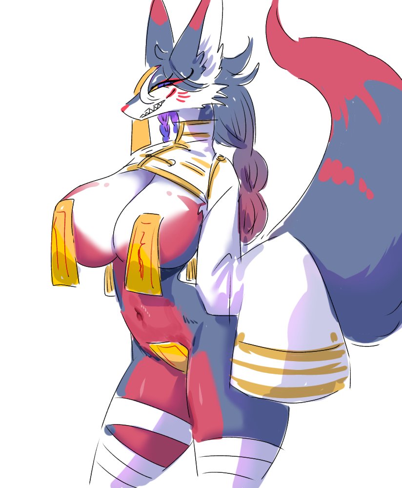 去年描いたメスケモこっちにもあげるね 