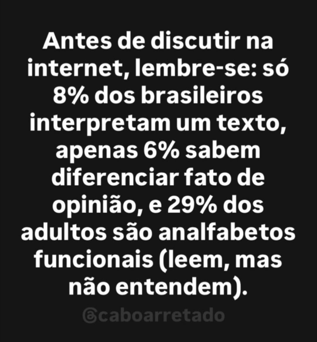 arc_maiana's tweet image. É triste. Mas é fato! 

@caboarretado