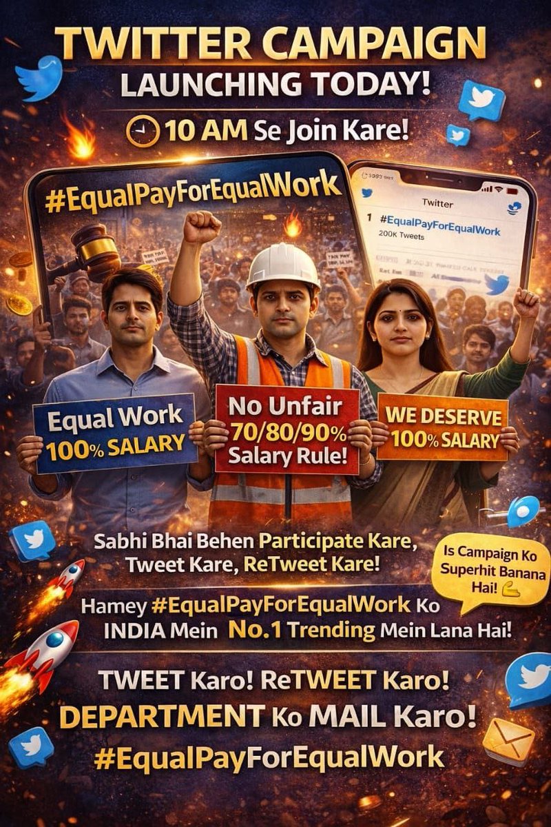 SharadOjha1's tweet image. अपने हौसले बुलंद कर, मंजिल बहुत करीब है,
बस आगे बढ़ता जा, यह मंजिल ही तेरा नसीब है

#EqualPayforEqualWork

Macha do tahelka iss hashtags ke sath aaj