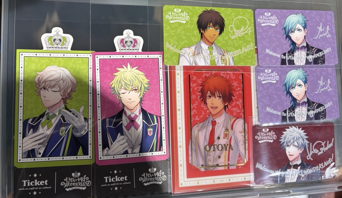 KT_libra's tweet image. 【交換】　
うたプリ　ワンダーランド　UTA☆PRI WONDERLAND -15th Anniversary- ライエモ
プレミアムパスポートカード　ビジュカ

譲
特典：シオン 大和
ビジュカ：音也
パス：藍２、蘭丸、セシル

求→同種 カミュ

現在会場内におります。
本日手渡し希望です。