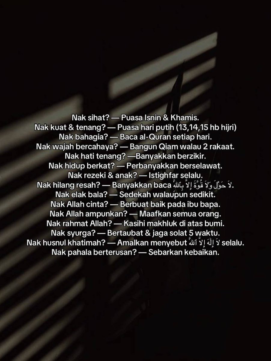 Nak jadi hamba yang terbaik - buat apa yang Allah suka. 🥰🙌🏻