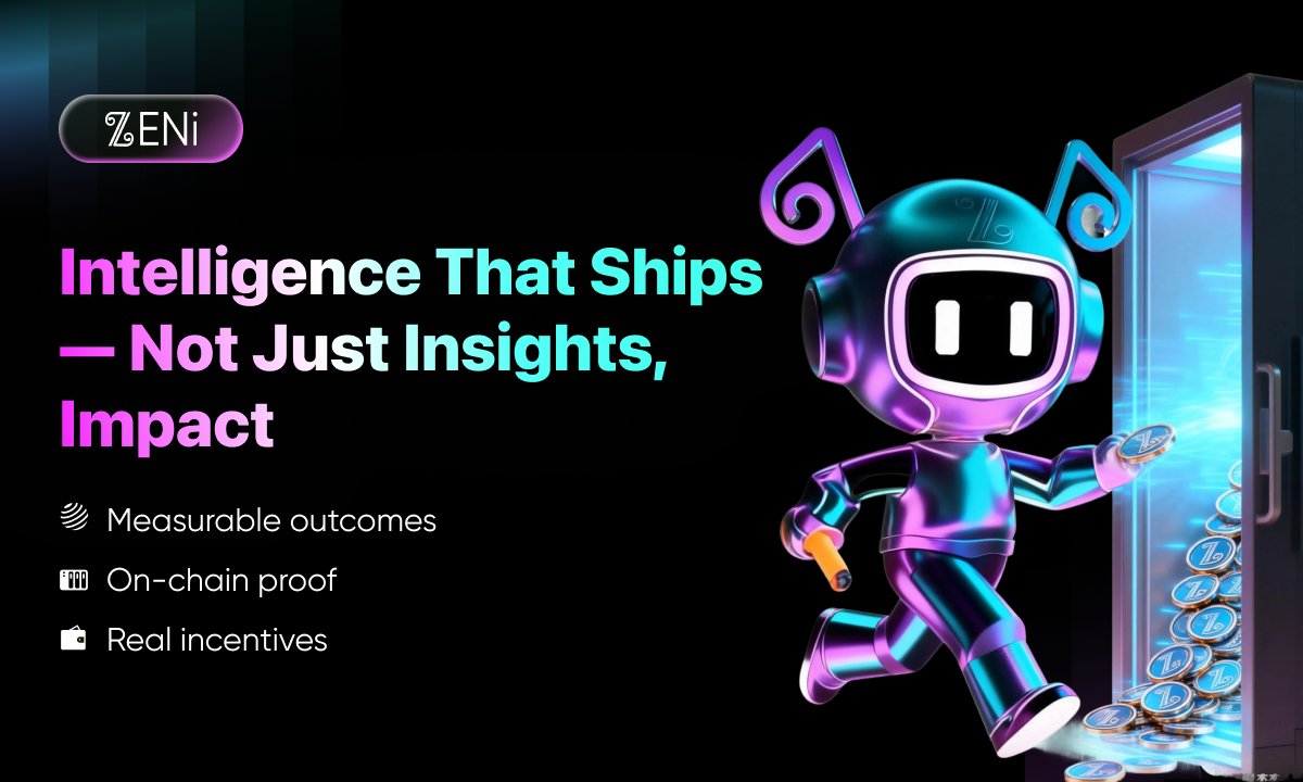 Proof-of-Outcome on ZENi: measurable, on-chain verifiable impact ✅🔗

ZENi tracks quality over time with Reputation &amp; QRate, and settles incentives via the protocol.

That’s why ZENi = Intelligence + Impact — the behavioral intelligence + execution backbone for the decentralized