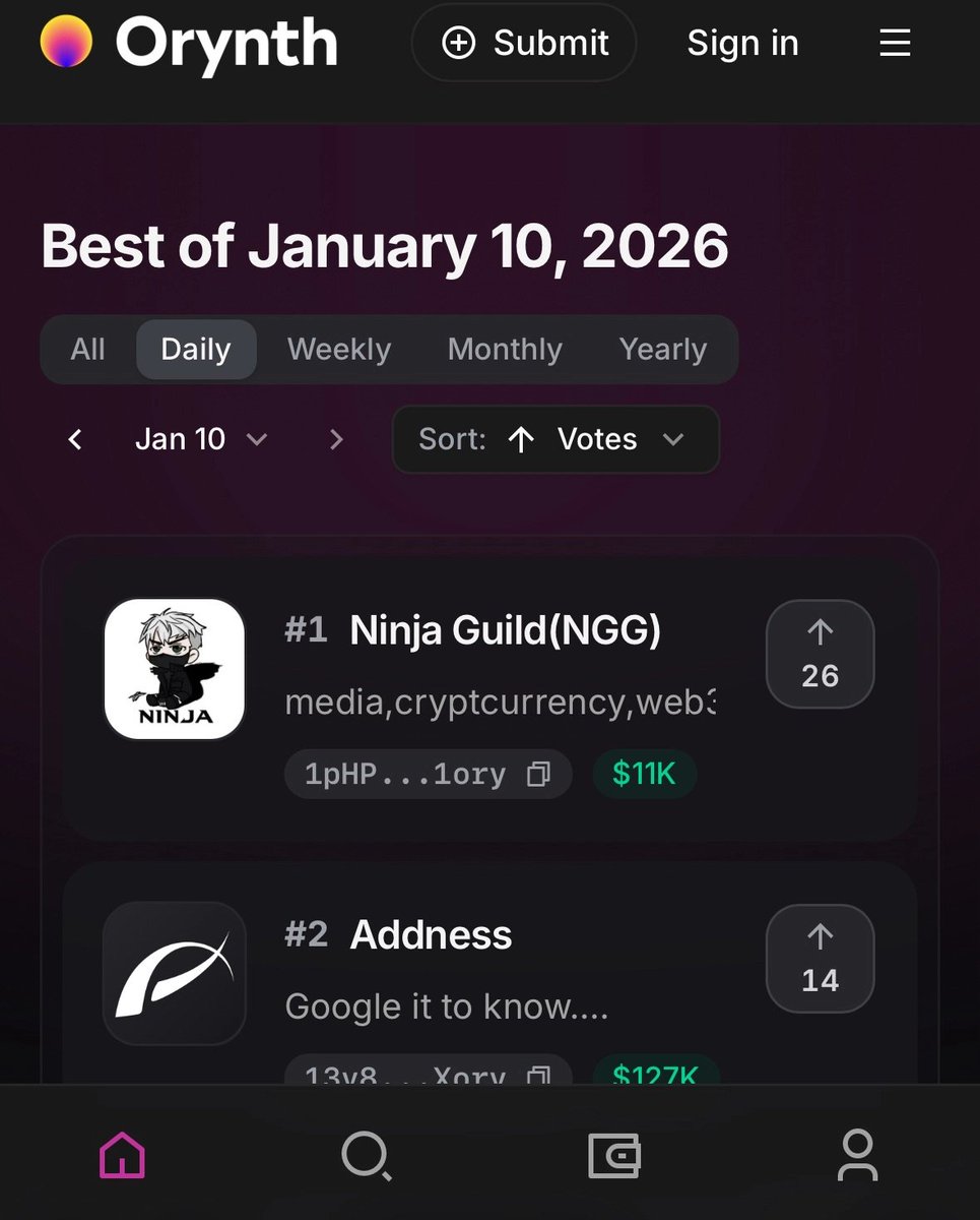 Orynthでデイリーランキング1位を獲得🔥 @orynth #solana https://t.co/jC6JLvSEBl