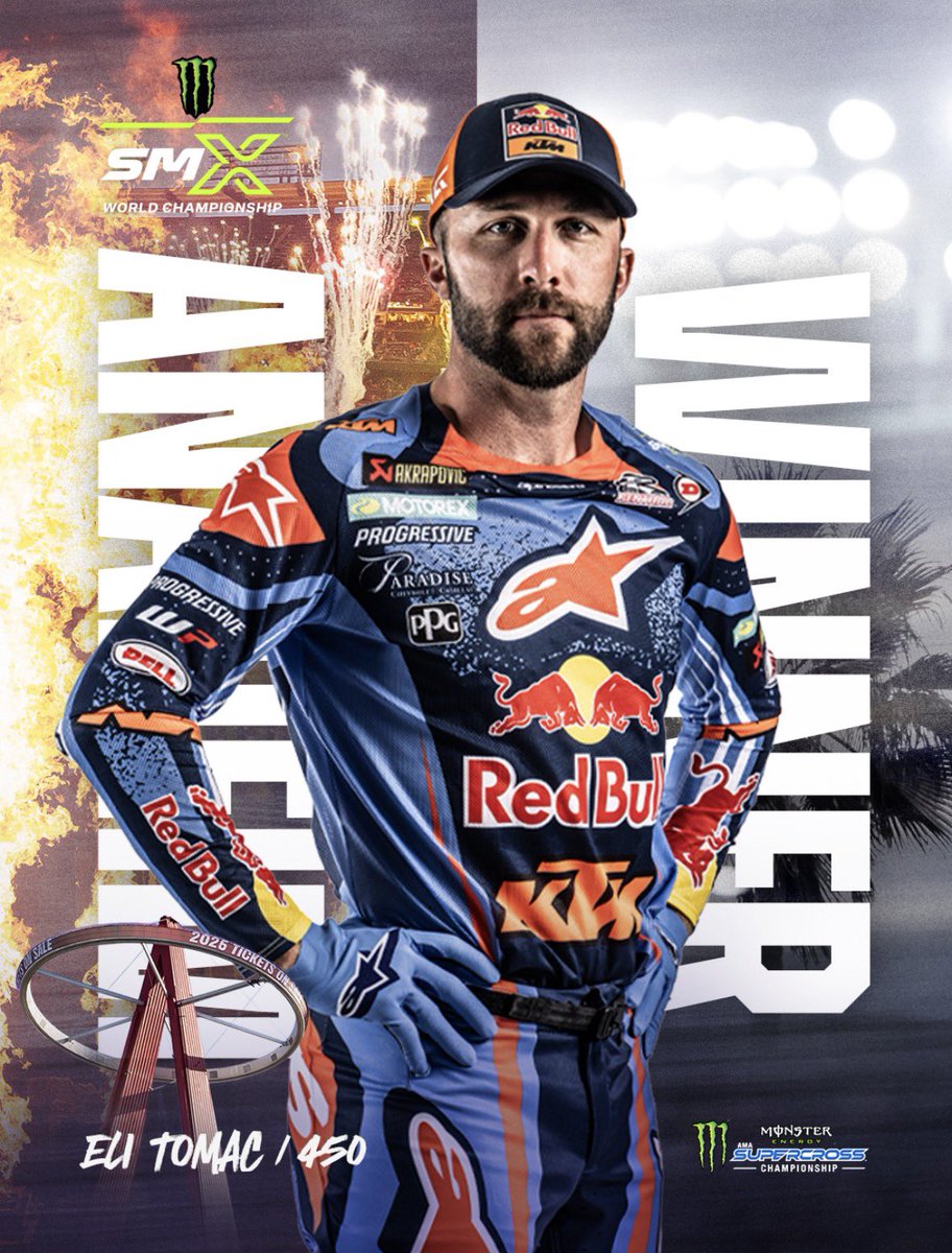 ELI TOMAC WINS ANAHEIM 1! 🏆 

#SupercrossLIVE #SMX #KTM