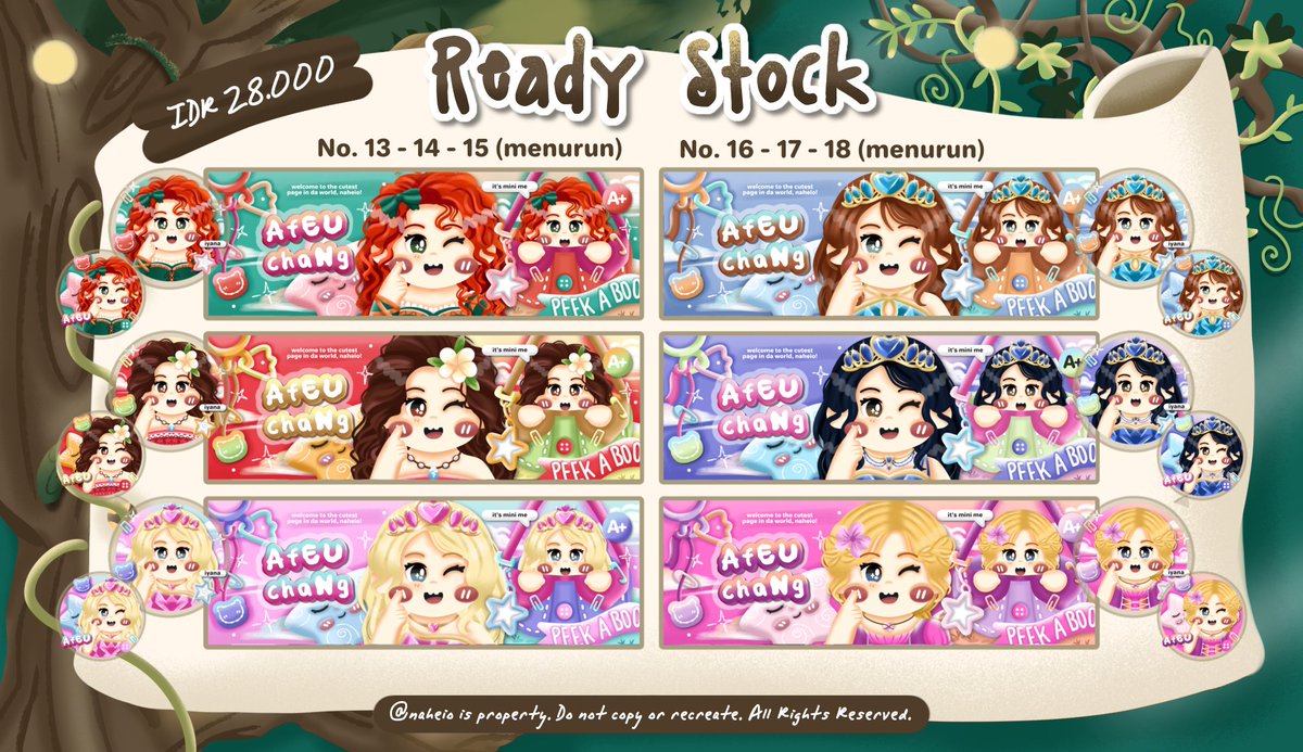 naheio's tweet image. ♥︎—help repost, please? tencu!

o'heio bb, AfEU bawa 24 ready stock layout chibi edisi princess &amp;amp; barbie yang bisa kamu take, yaitu pada;
🗓 Minggu, 11/1/2026 (hari ini)
⏰️ 19.30 WIB
🛒 IDR 28.000
🎨 +6k recolor (free retext)

cekie details di bawah, yuk jajan! 😆🩷 #zonauang
