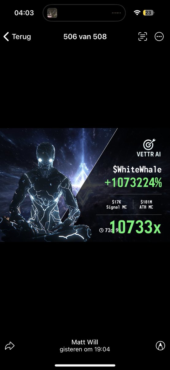 BlomOlivier's tweet photo. Guys, I don’t usually post stuff like this, but this bot I started using lately has been a game changer fr

Early memecoin calls? @vettr_ai spotted $WhiteWhale at $17K MC and ran 11,000x to ATH! Not a one-off. 
Multiple daily calls been sent before the crowd. 
Check it out https://t.co/cKixS6Z1Sx