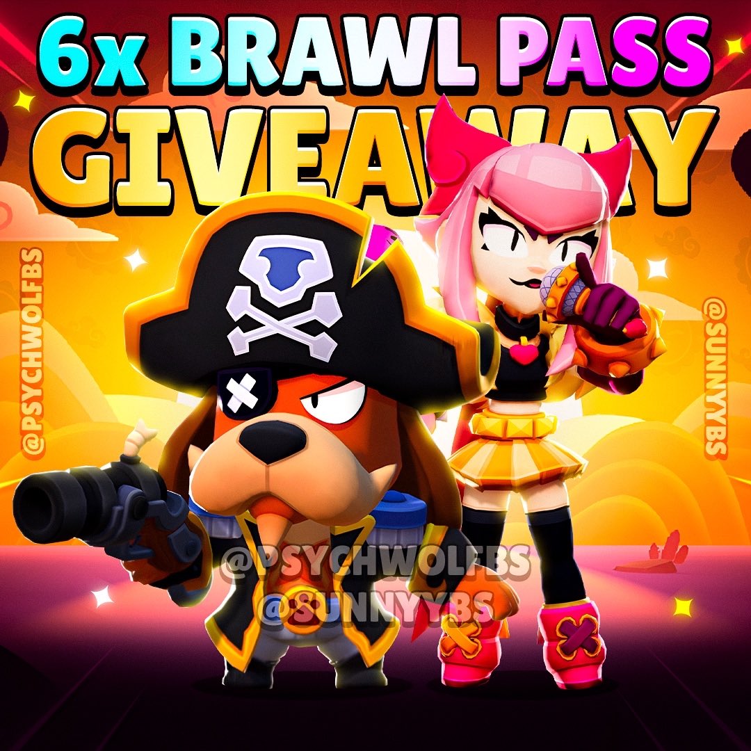 sunnyybs's tweet image. 🔥Brawl Pass Giveaway🔥

🎟️ 6x Brawl Pass Plus 🎟️

👉Follow @sunnyybs , @psychwolfbs 
👉Like, RT and tag a friend below
👉join dc server (link in bio)

⭐️Winners chosen in a week! Make sure you have DMs open⭐️