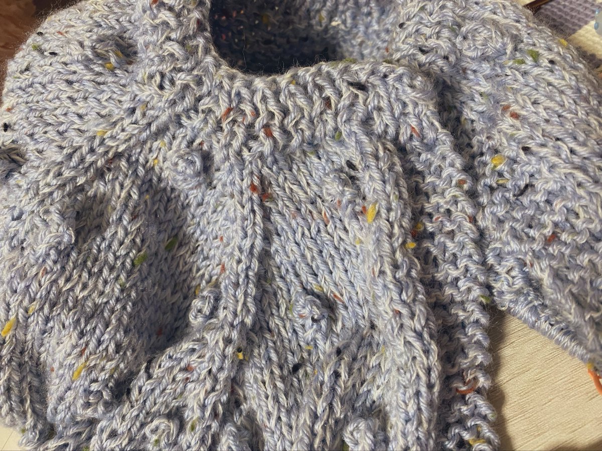 snr0924's tweet photo. 昨日からホリデーツイードでカーディガン🧶
ちなみに編みかけが去年から持ち越し3つある😂😂 https://t.co/eLllOtuDQw