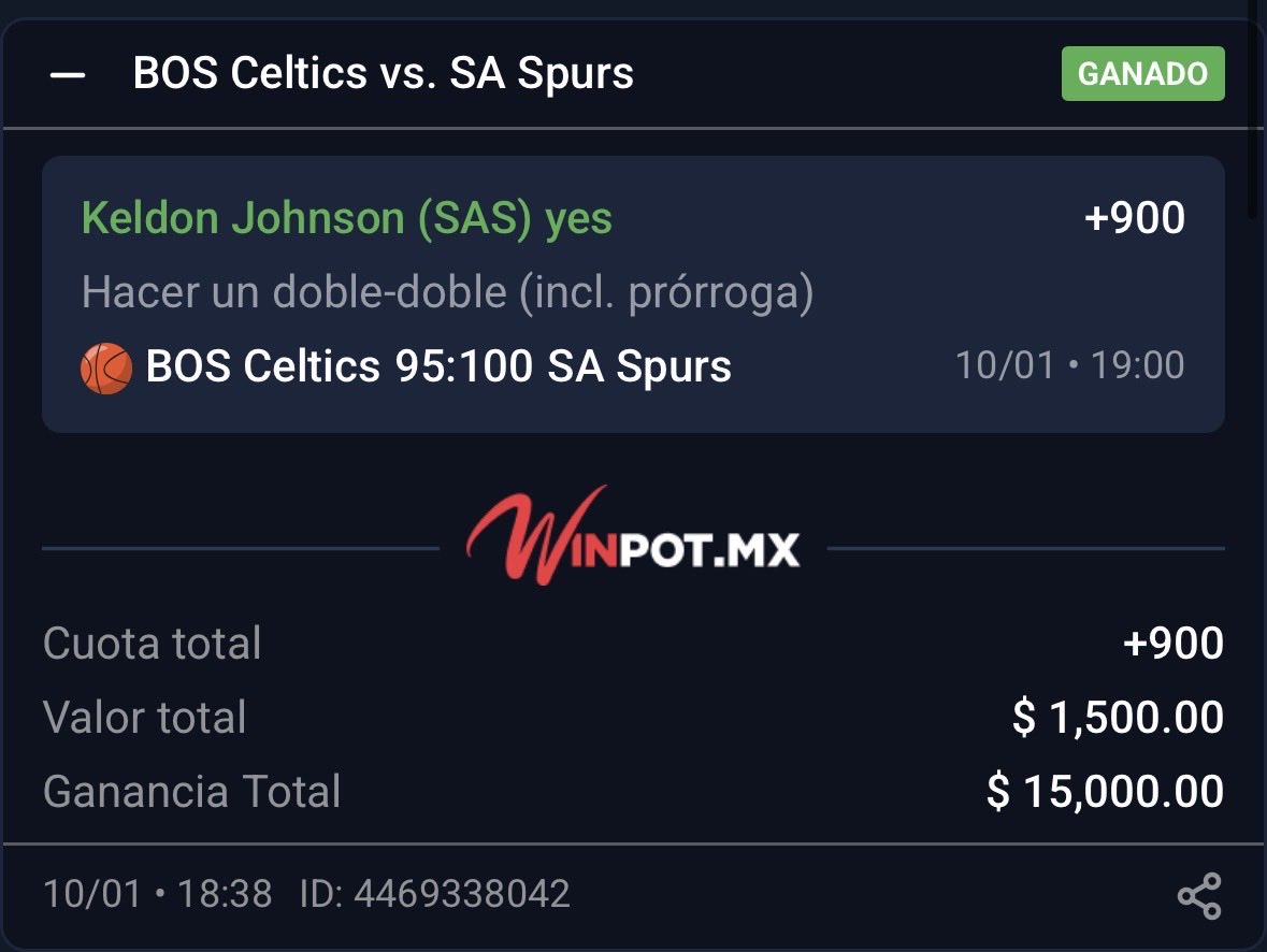 RevolverBets's tweet image. Keldon Johnson Double Double +1000 ✅

3 al Hilo

Durant DD +800 ✅
Flagg DD +450 ✅
Johnson DD +1000 ✅

Tengan cuidado que estarán robándome los picks , como son las cosas malditos NPCS les dije que seré el rey. 👑 el #1 en gematria México 🇲🇽 

Rifare  3333$ entre los ❤️🔁