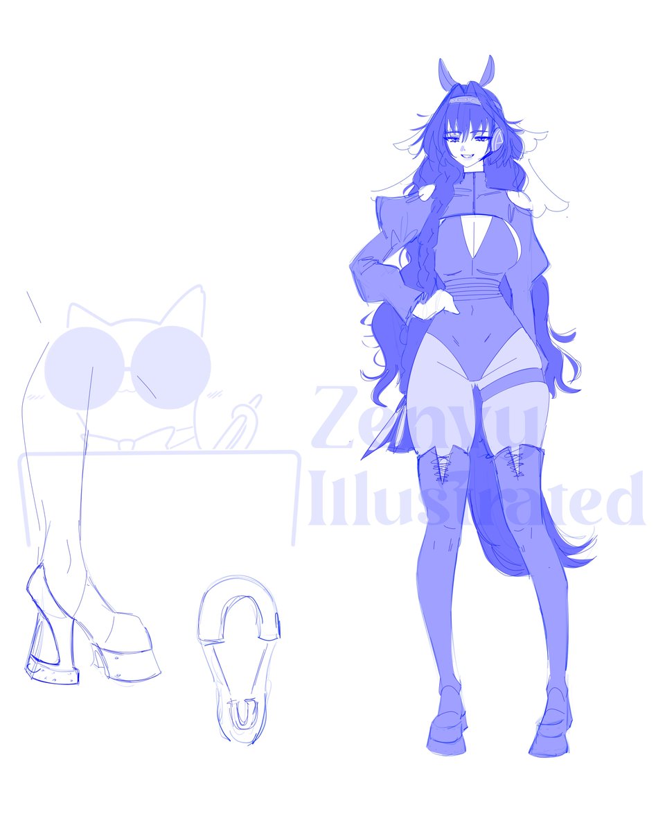 itsZenvy's tweet image. Uma-ronii wip👀💙🐎