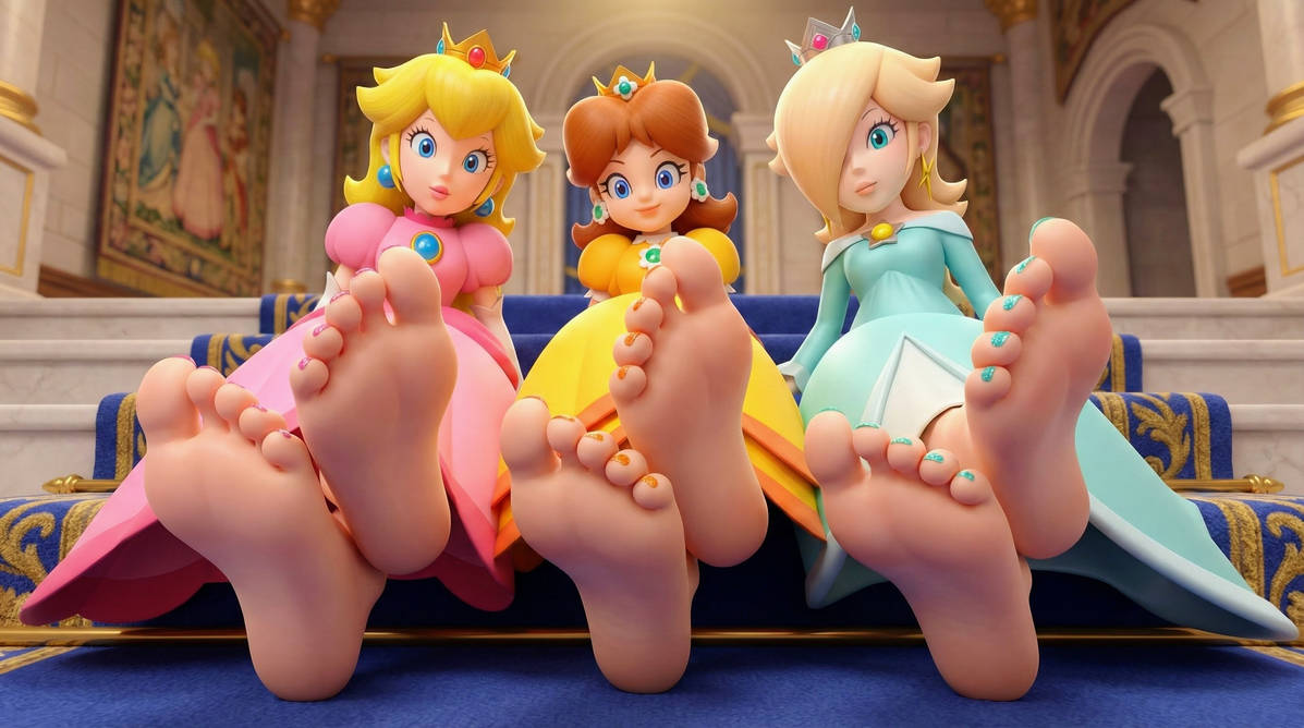 LovelyFeet33946's tweet image. Princess Peach, Princess Daisy and Princess Rosalina showing off their beautiful lovely sexy feet with color pedicure toes matching their dress. #SuperMarioBros #PrincessPeach #PrincessDaisy #PrincessRosalina #Feet