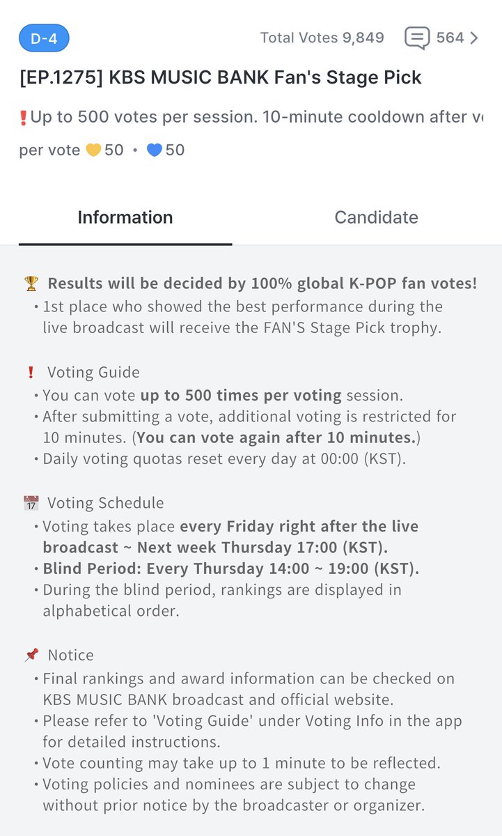 apinkxcho's tweet photo. music bank is giving trophy to who will be voted as fans stage pick!

👉you can download the fancast app
👉you can watch ads to earn hearts
👉you can also buy hearts (500 voter per session)

currently apink is in 2nd place, but if everyone can vote, i believe we can get this! 

please vote for #apink