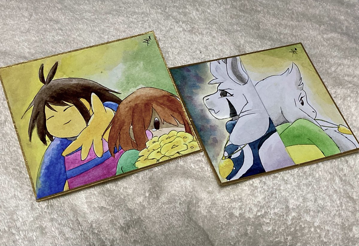 frisk 「直筆イラストと漫画原稿と色紙見事にSOULD OUTになりました #超きみの選択」|奈頼vs原稿。のイラスト