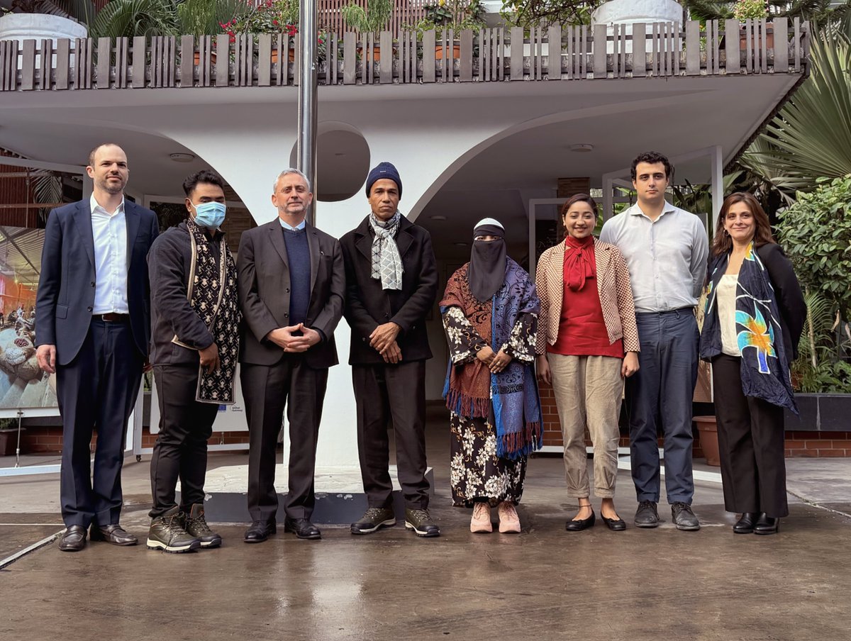 LegalActionWW's tweet image. The #Rohingya survivors delegation met with H.E. Michael Miller (@EUAmbBangladesh), the @EUinBangladesh ambassador ahead of the @cij_icj merits hearings in The Gambia v. #Myanmar #genocide case. They shared their hopes and demands for justice and how LAW’s work supported by the…