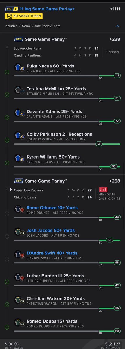 RocVersace's tweet photo. @BrookieJ07 Anytime you say “You done playing with nfl or they gotta get these easy stats” I know it’s gonna hit 😂🔥💰 https://t.co/WxZxtVQodU
