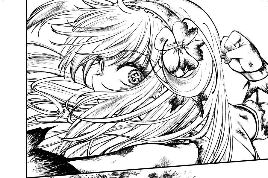 zorane_chama's tweet image. 作画の制作工程を見るのが好きなので、ちょっとずつ出していきたい！
1番好きな作業は仕上げ！
ネームやってる時ほんとに描けるのか…これ……と、思ってた画面が出来上がるのが嬉しいからです