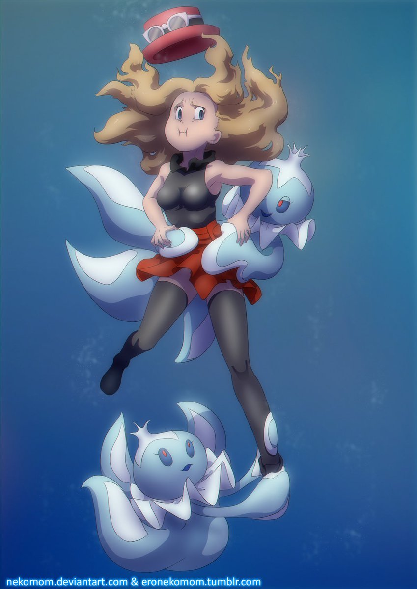 DrownYouDrown's tweet photo. if you're wondering where serena is during legends z-a, she's been hanging out with me 🫧

art by @Nekomom_UW https://t.co/h3slfLgOV6
