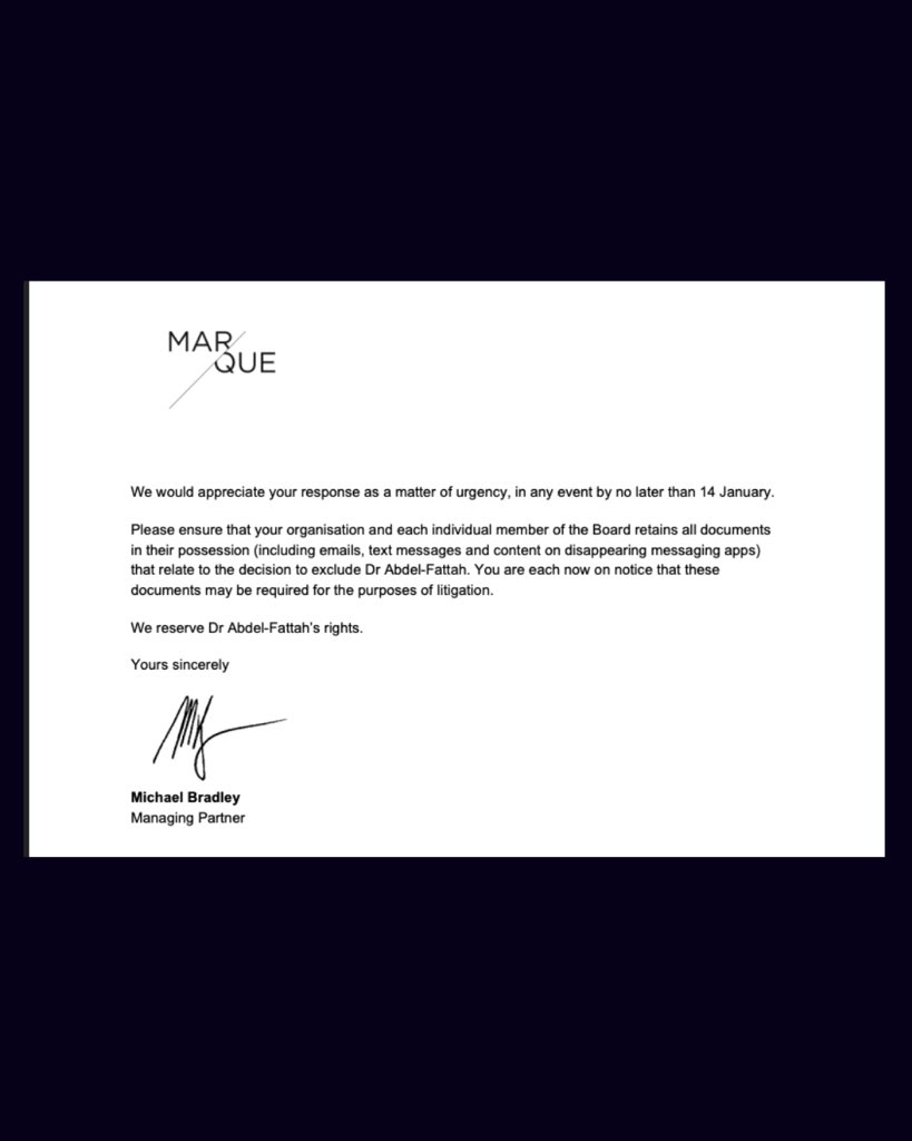 RandaAFattah's tweet image. Letter from my lawyers to the Adelaide Festival board sent.