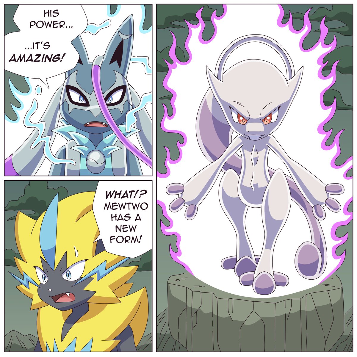 Ragster2448's tweet image. Poké Ball Super: Resurrection 'M' Saga! #Pokemon #lucario #mewtwo #zeraora