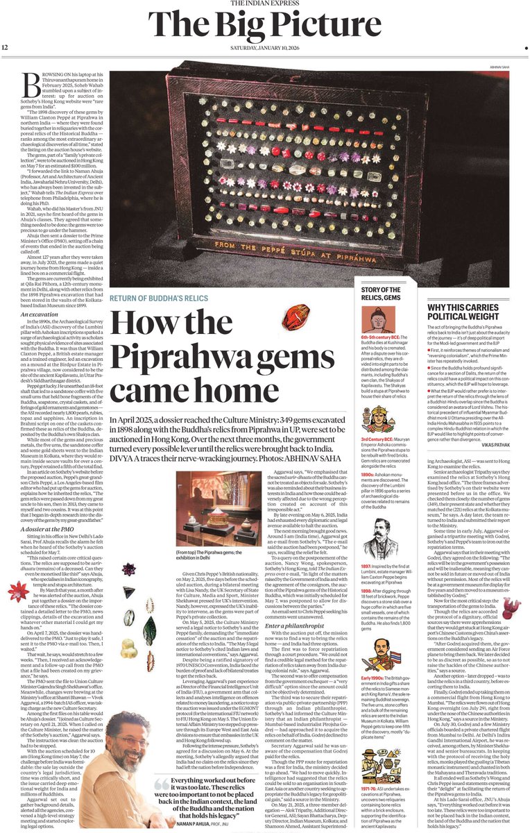 In a world that auctions everything, India drew a line: the sacred is not for sale. Prompt intervention brought the Piprahwa relic-gems home after 127 years. Thank you, <a href="/narendramodi/">Narendra Modi</a>, <a href="/PMOIndia/">PMO India</a>, Prof Naman Ahuja, Shri Soheb Wahab, <a href="/gssjodhpur/">Gajendra Singh Shekhawat</a>, <a href="/MinOfCultureGoI/">Ministry of Culture</a>, <a href="/DrSJaishankar/">Dr. S. Jaishankar</a>,