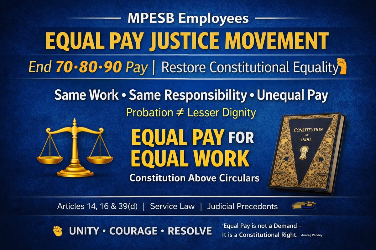 SandeepApn95's tweet photo. #मध्यप्रदेश_सौ_फीसदी_वेतन_दो
#EqualPayforEqualWork
#mpgovt_fair_work_fail_pay
@DrMohanYadav51 @narendramodi @CMMadhyaPradesh @JagdishDevdaBJP
@OfficeofSSC @JansamparkMP @GADdeptmp 
@PMOIndia
मप्र के नवनियुक्त कर्मचारियों को भी 100% काम के बदले 100% वेतन चाहिए 
जल्द आदेश चाहिए https://t.co/jUVblDI2L6