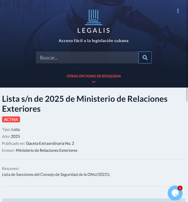 LegalisCuba's tweet photo. La nueva Gaceta Extraordinaria 2 no es solo una “lista larguísima de terroristas”, sino que es una publicación oficial de las Listas de Sanciones del Consejo de Seguridad de la ONU incorporadas al derecho interno cubano. Te contamos 🧵👇 https://t.co/JDPSSUegFs