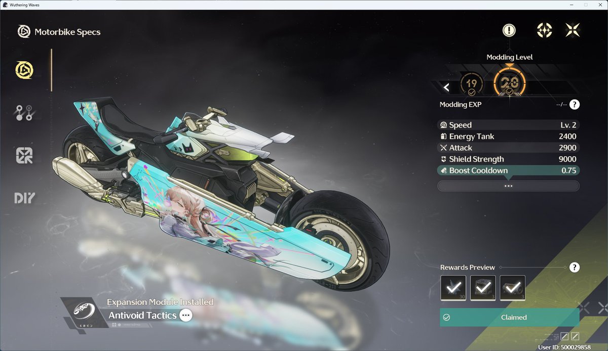 鳴潮、Motorbike/バイク Moto、Motorcycle、Lv.20になった