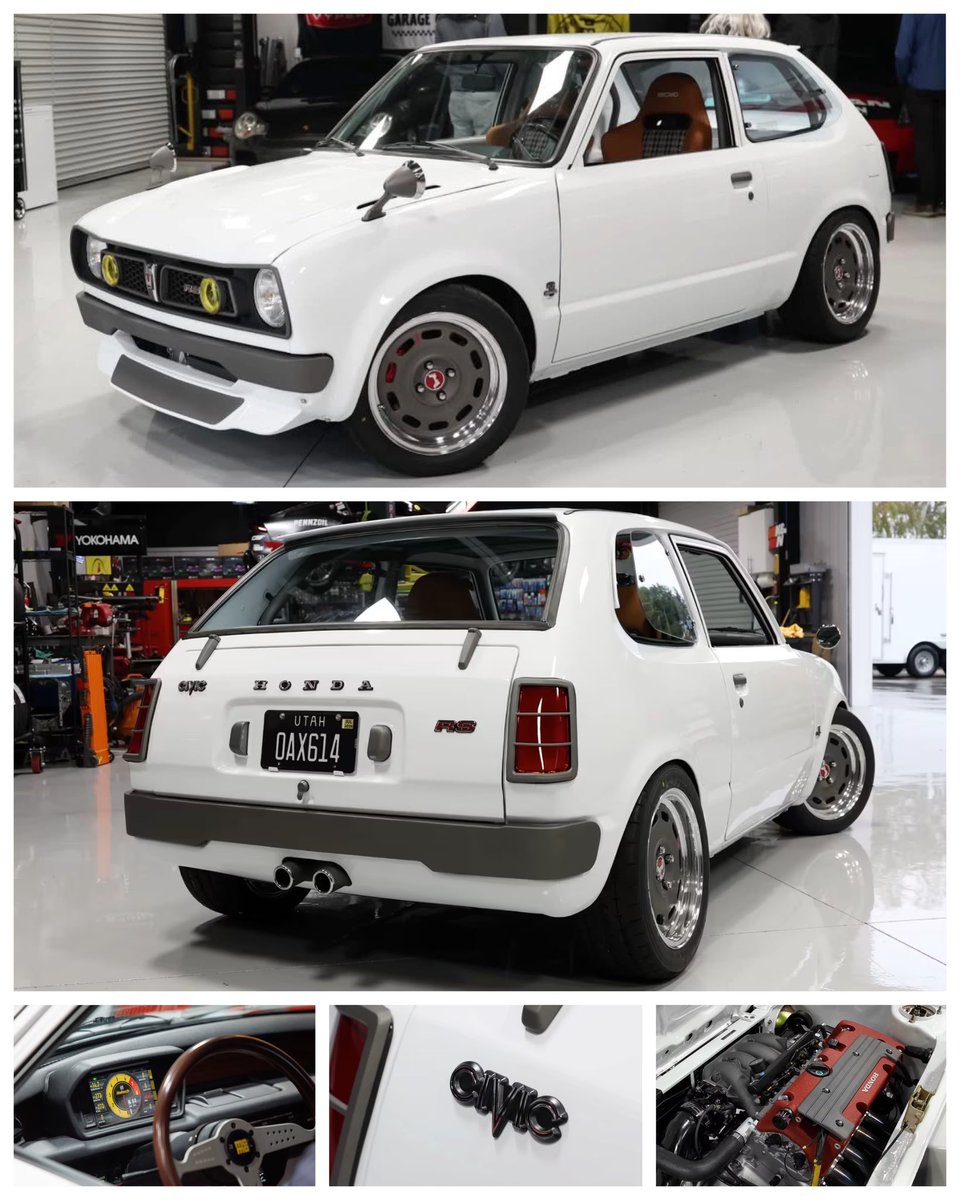 JapaneseIcons's tweet image. How about this for a pocket-sized restomod. This first generation Honda Civic has been treated to a K20 Type R engine and a host of modern upgrades. We love it. 🤍

📸 Autoblog 

#HondaSunday #HondaCivic #firstgenCivic 
#CivicTypeR #TypeR