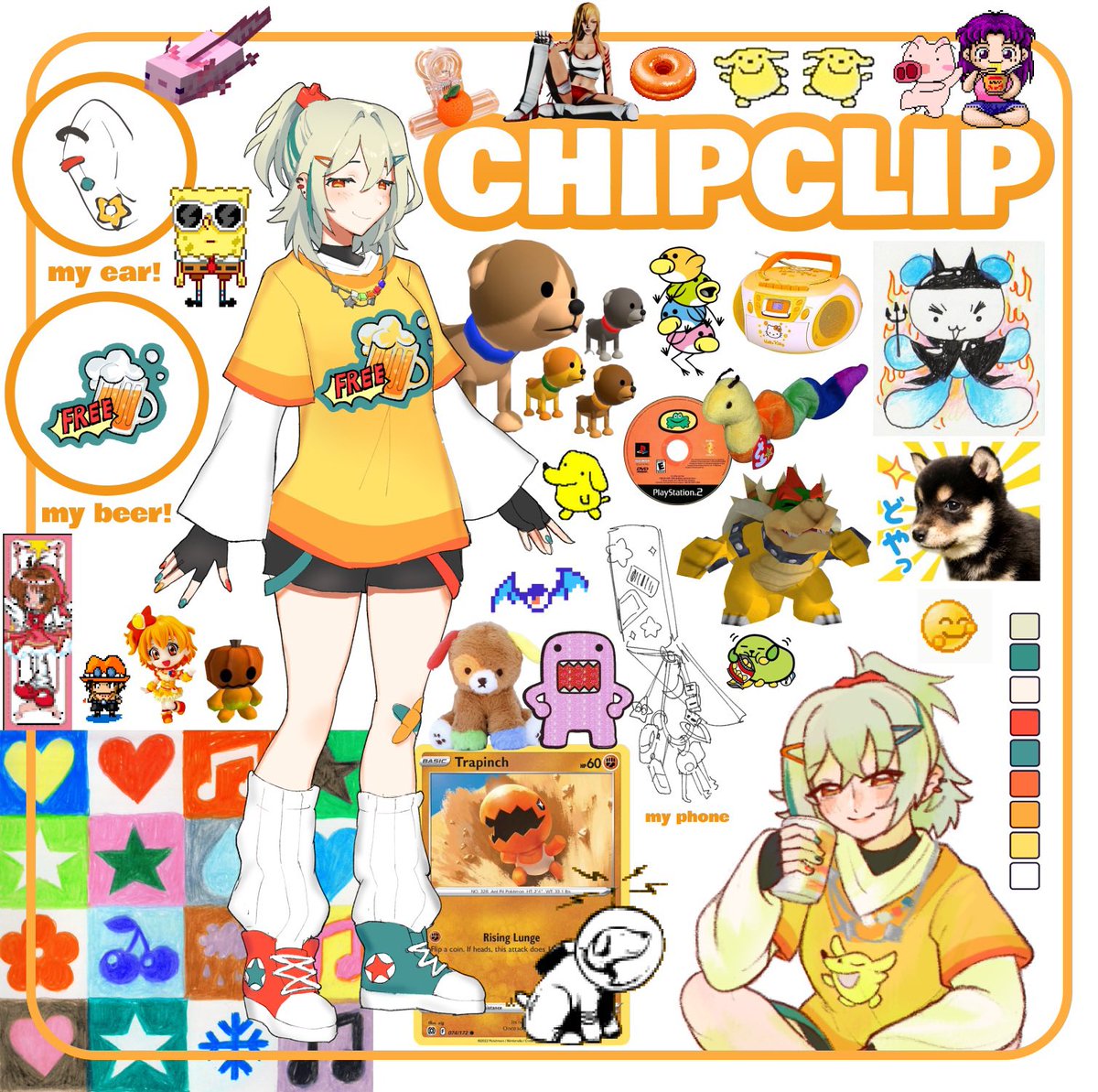 chipclippin's tweet image. hiiiiie i’m chipclip ☆🍻🐧😎
i'm a 2d streamer who loves cool games, good music and big beers ⋆✮˚u can watch me here: twitch.tv/chipclippin ☆ ko-fi.com/chipclip ☆彡 #chipclipart ★ design by asinile