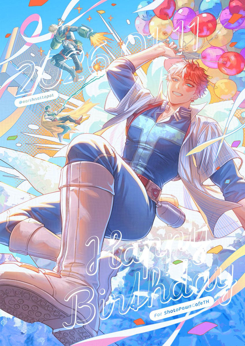 earthnattapat's tweet image. สุขสันต์วันเกิดโทโดโรกิ โชโตะ 🍰🎉

เติบโตขึ้นมาได้เป็นฮีโร่ในแบบที่ตัวเองอยากจะเป็น และเป็นโชโตะที่ไม่ถูกผูกมัดด้วยบาดแผลในอดีตอีกต่อไป

เป็นรูปที่ส่งเข้าไปในกิจกรรมแฟนอาร์ตของคาเฟ่วันเกิดโชโตะด้วยค่ะ! #คาเฟ่แมวสองสี #strawberrySHOTOcake

#轟焦凍誕生祭2026 
#轟焦凍生誕祭2026