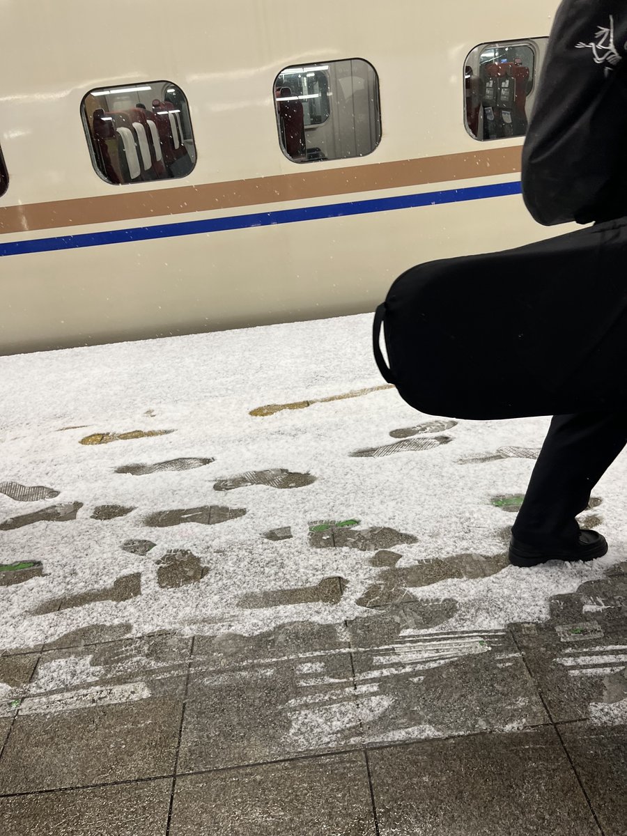 rangec's tweet image. ホームに雪降ってんだけど