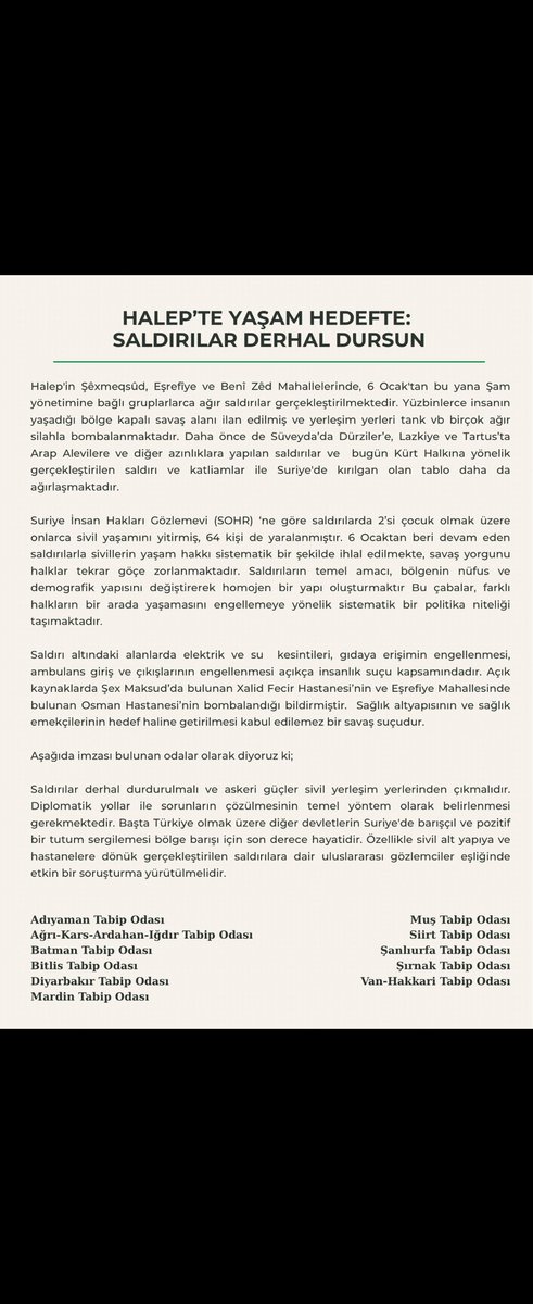 Halepte yaşqm hedefte
Saldırılar derhal dursun!