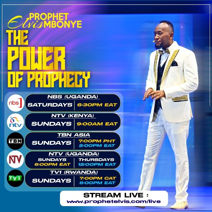 chrisyracheal's tweet image. Today's line up check and tune in don't miss NTV Uganda at 6:00pm 
#ProphetElvisMbonye stream live at www.prophetelvis com/live