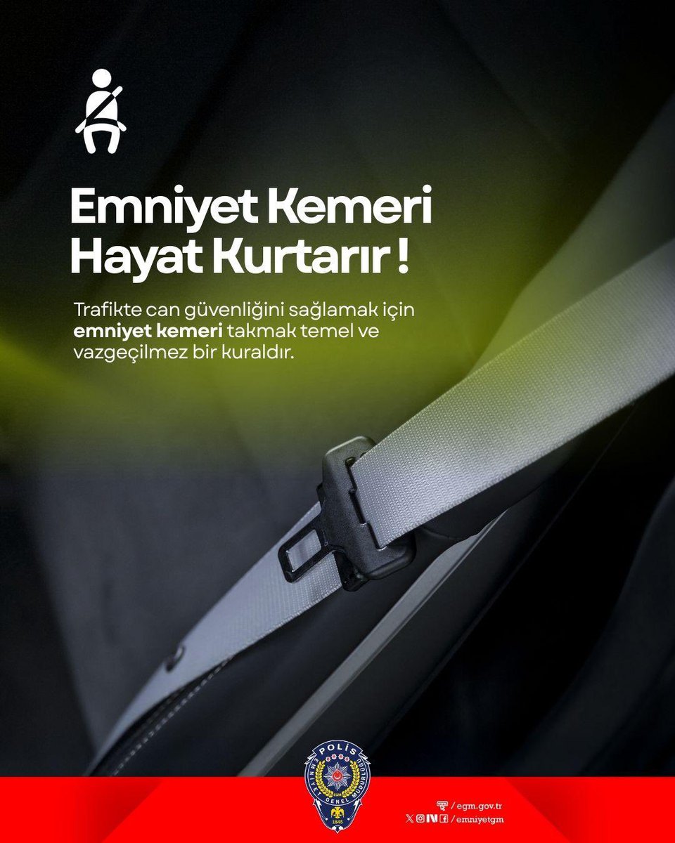 Bir yolculuk, sevdiklerimize kavuşma umuduyla başlar.
Bu yolculukta alınan her önlem, hayat kurtarır.
Emniyet kemeri bizi hayata ve sevdiklerimize bağlar.
Emniyet kemerimizi takalım ve güvenle yola çıkalım.